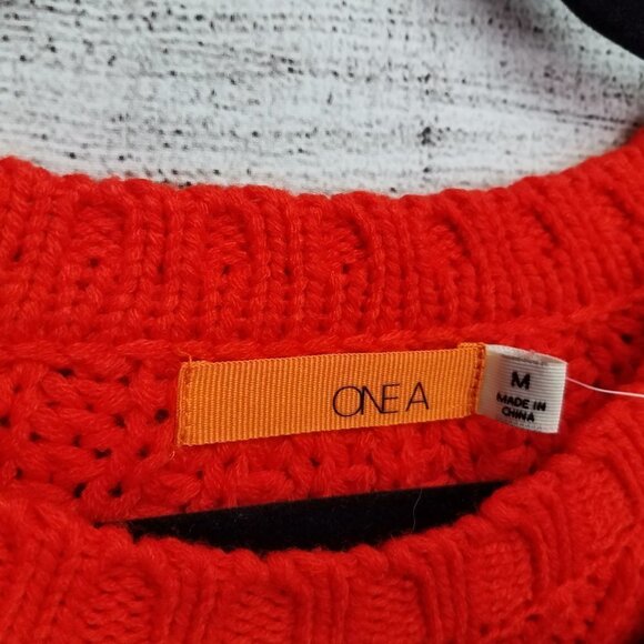 NEW One A Crew Neck Pullover Sweater Cable knit Long Raglan Sleeves NWT $78 - Picture 8 of 10